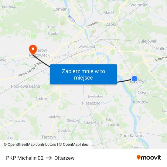 PKP Michalin 02 to Oltarzew map