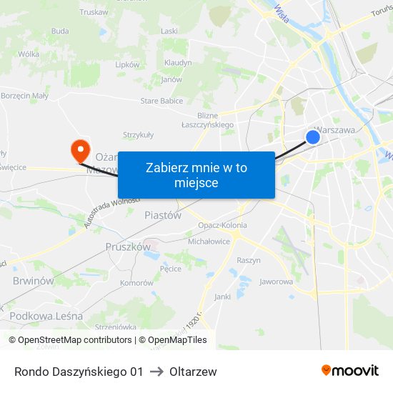 Rondo Daszyńskiego to Oltarzew map