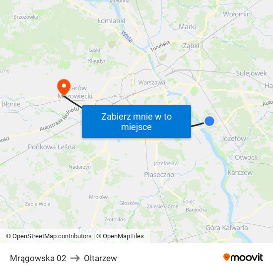 Mrągowska 02 to Oltarzew map