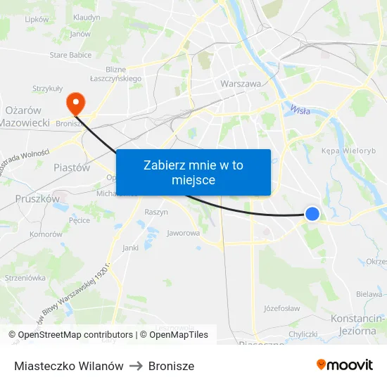Miasteczko Wilanów to Bronisze map