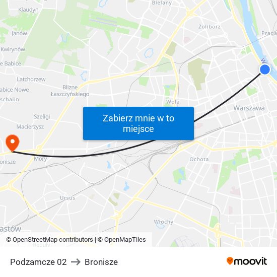 Podzamcze 02 to Bronisze map