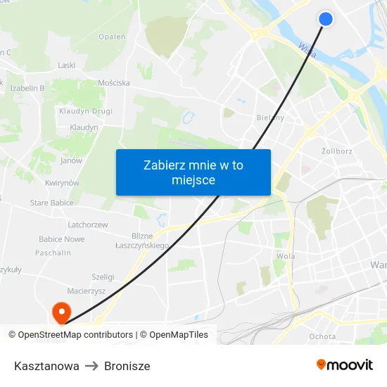 Kasztanowa to Bronisze map
