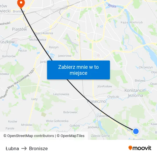 Łubna to Bronisze map