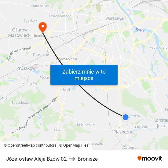 Józefosław Aleja Bzów 02 to Bronisze map