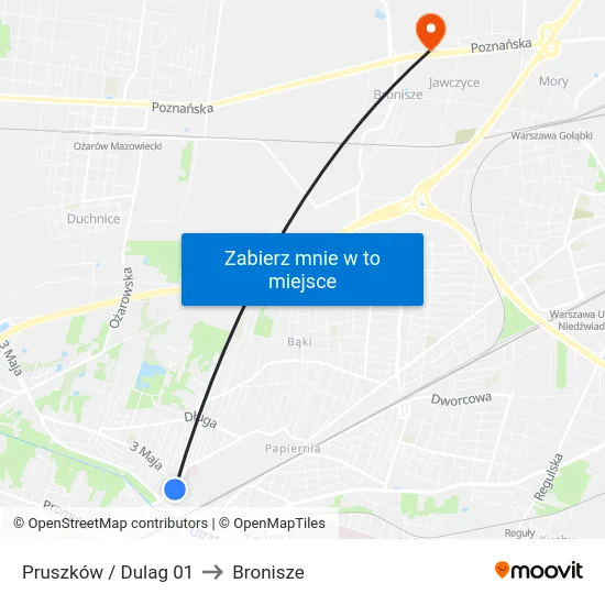 Pruszków / Dulag 01 to Bronisze map