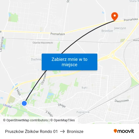 Pruszków Żbików Rondo 01 to Bronisze map