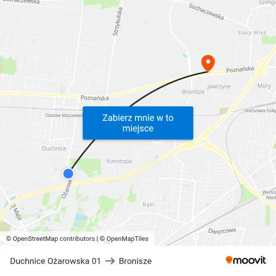 Duchnice Ożarowska 01 to Bronisze map