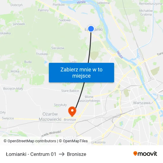 Łomianki - Centrum 01 to Bronisze map