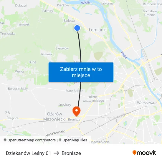 Dziekanów Leśny 01 to Bronisze map