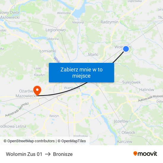 Wołomin Zus 01 to Bronisze map