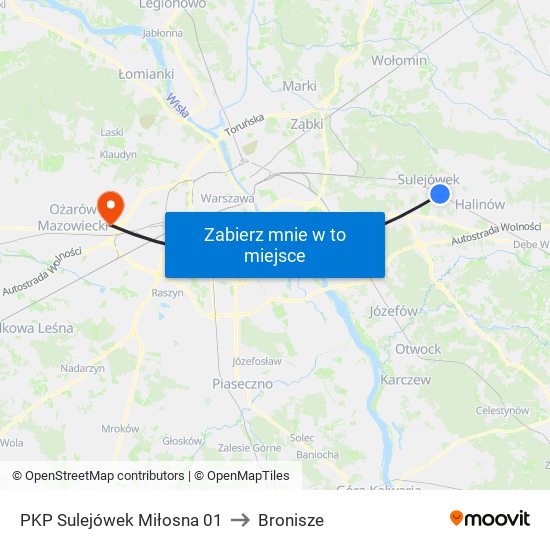 PKP Sulejówek Miłosna 01 to Bronisze map