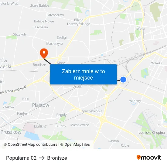 Popularna 02 to Bronisze map