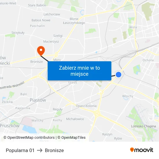 Popularna 01 to Bronisze map