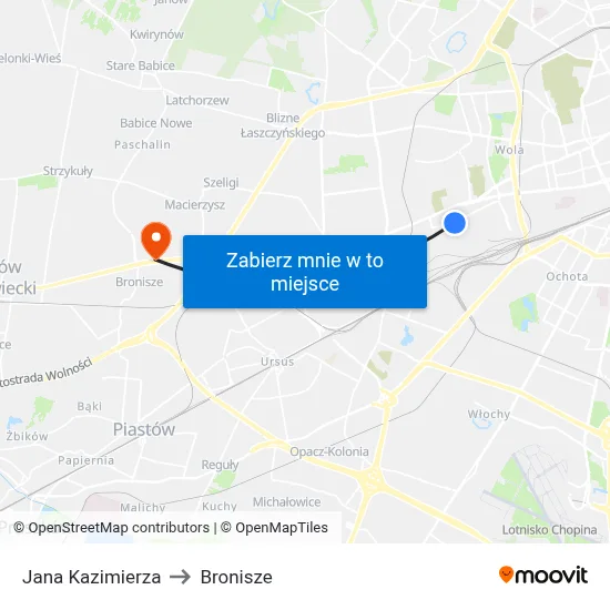 Jana Kazimierza to Bronisze map