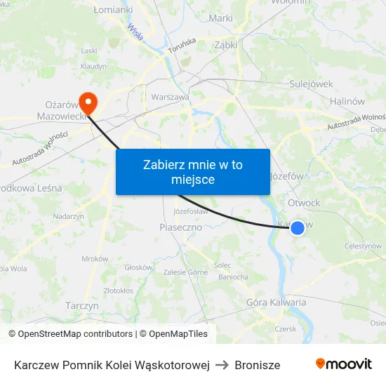 Karczew Pomnik Kolei Wąskotorowej to Bronisze map