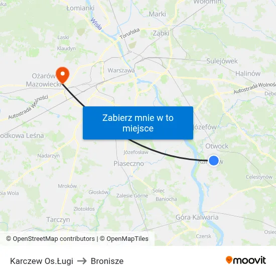 Karczew Os.Ługi to Bronisze map