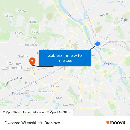 Dworzec Wileński to Bronisze map