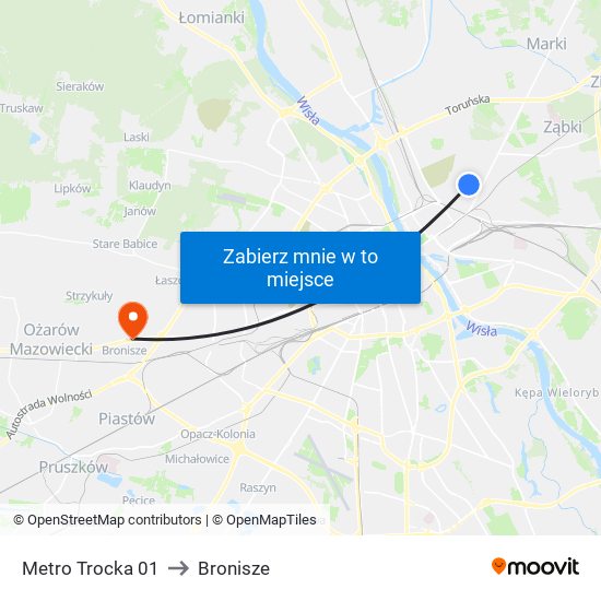 Metro Trocka 01 to Bronisze map