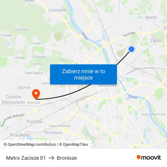Metro Zacisze 01 to Bronisze map