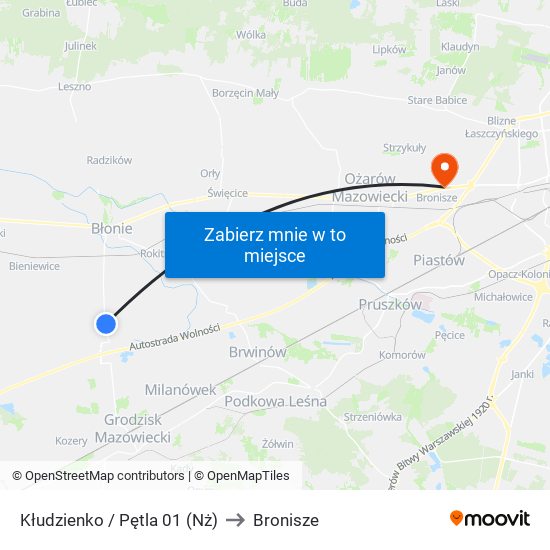 Kłudzienko / Pętla 01 (Nż) to Bronisze map