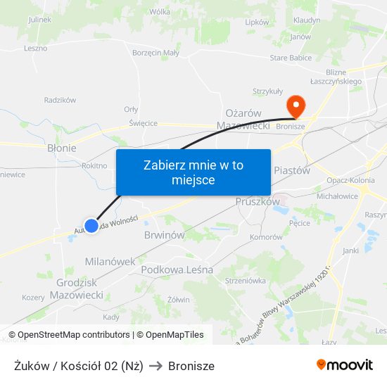 Żuków / Kościół 02 (Nż) to Bronisze map