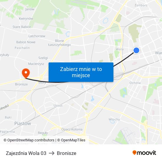 Zajezdnia Wola 03 to Bronisze map