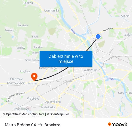 Metro Bródno 04 to Bronisze map