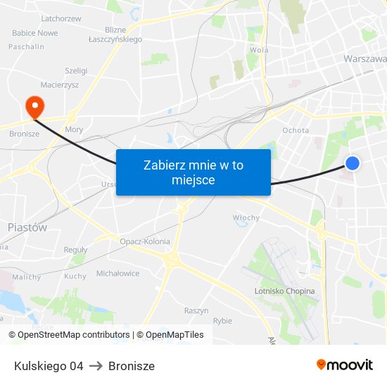 Kulskiego 04 to Bronisze map
