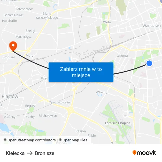 Kielecka to Bronisze map