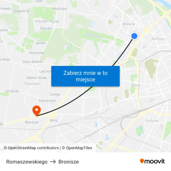 Romaszewskiego to Bronisze map
