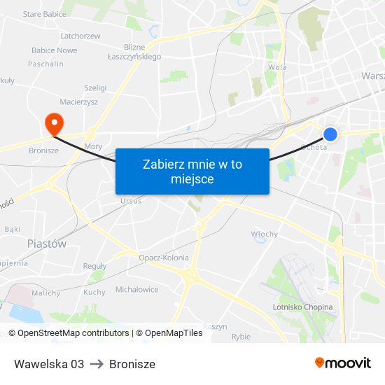 Wawelska 03 to Bronisze map