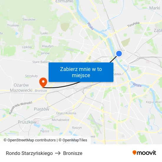 Rondo Starzyńskiego to Bronisze map