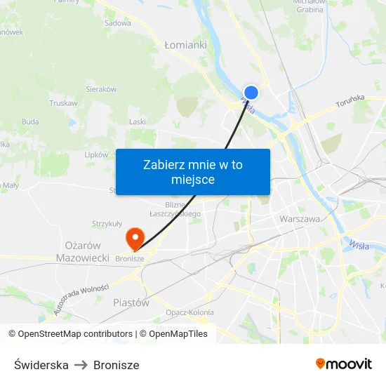 Świderska to Bronisze map