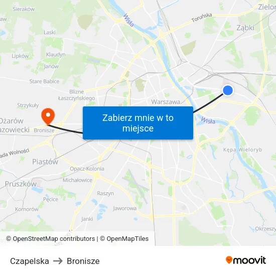 Czapelska to Bronisze map
