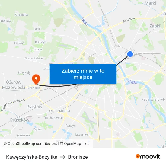 Kawęczyńska - Bazylika to Bronisze map