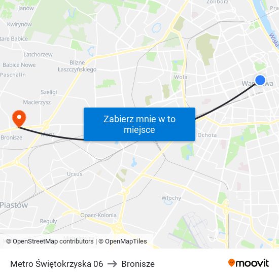 Metro Świętokrzyska 06 to Bronisze map