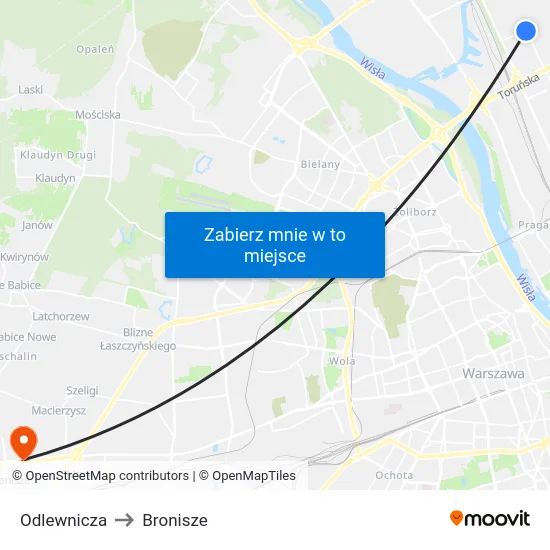 Odlewnicza to Bronisze map