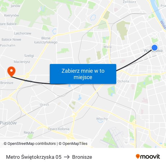 Metro Świętokrzyska 05 to Bronisze map