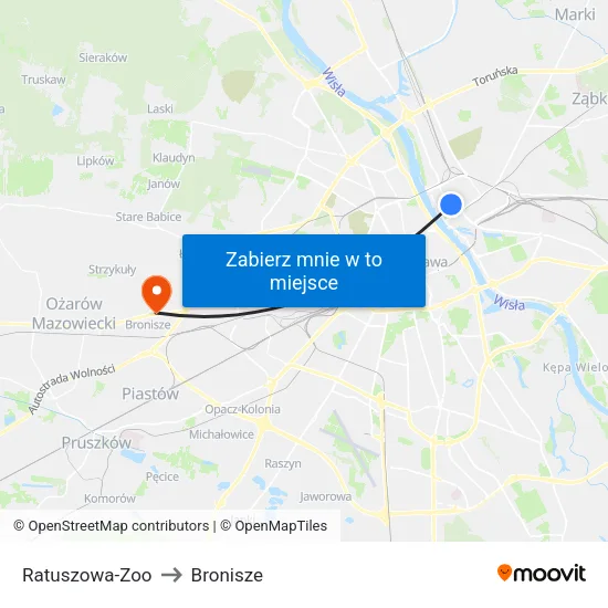 Ratuszowa - Zoo to Bronisze map