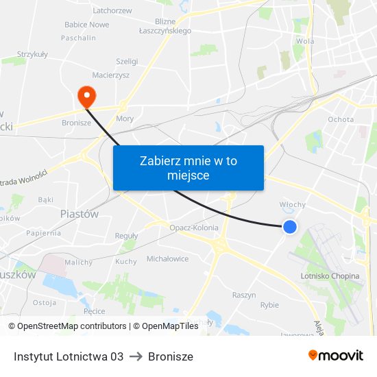 Instytut Lotnictwa 03 to Bronisze map