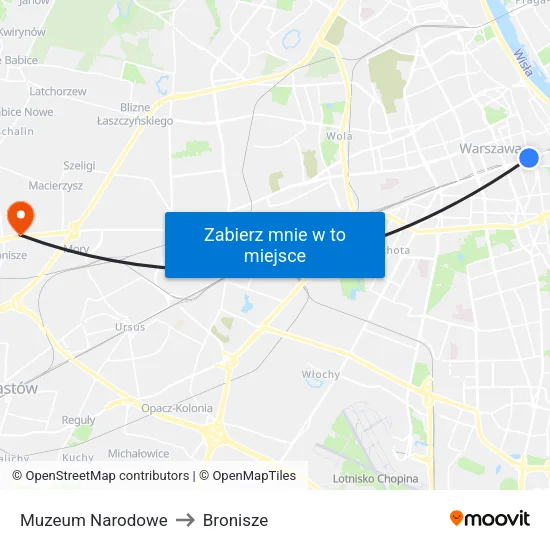 Muzeum Narodowe to Bronisze map