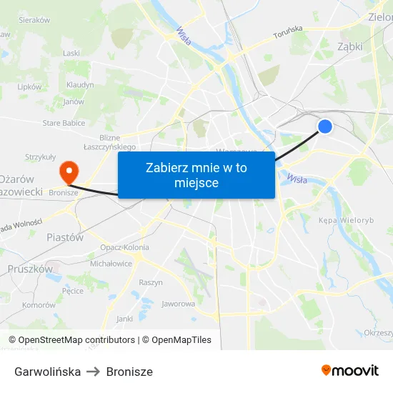 Garwolińska to Bronisze map