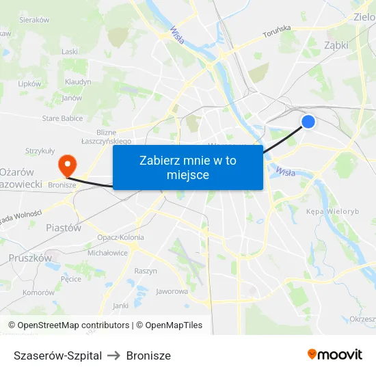 Szaserów - Szpital to Bronisze map