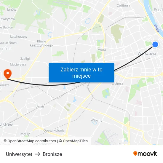 Uniwersytet to Bronisze map