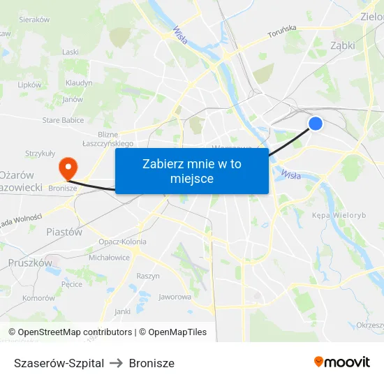 Szaserów - Szpital to Bronisze map