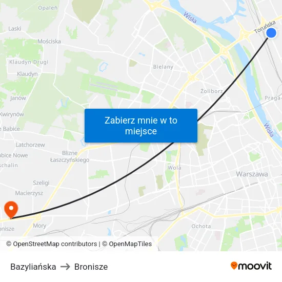 Bazyliańska to Bronisze map