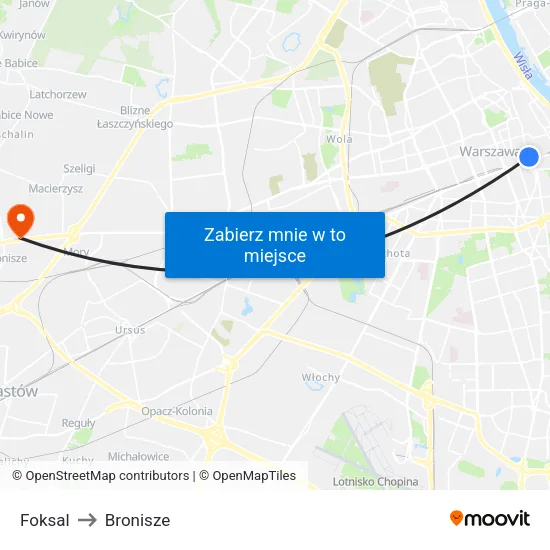 Foksal to Bronisze map