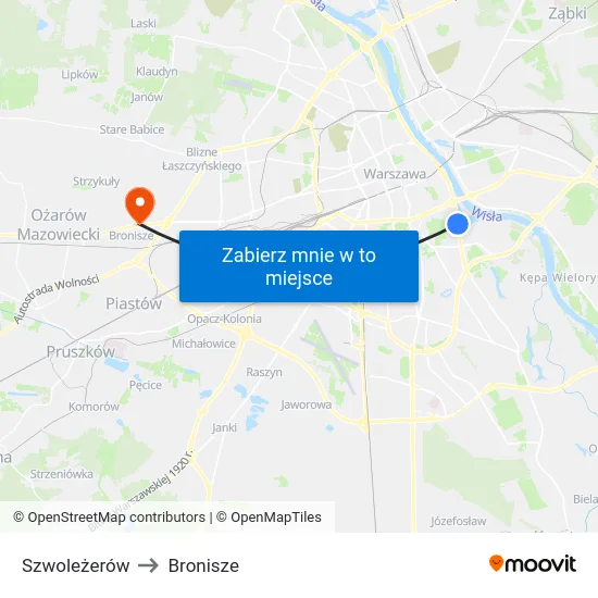 Szwoleżerów to Bronisze map