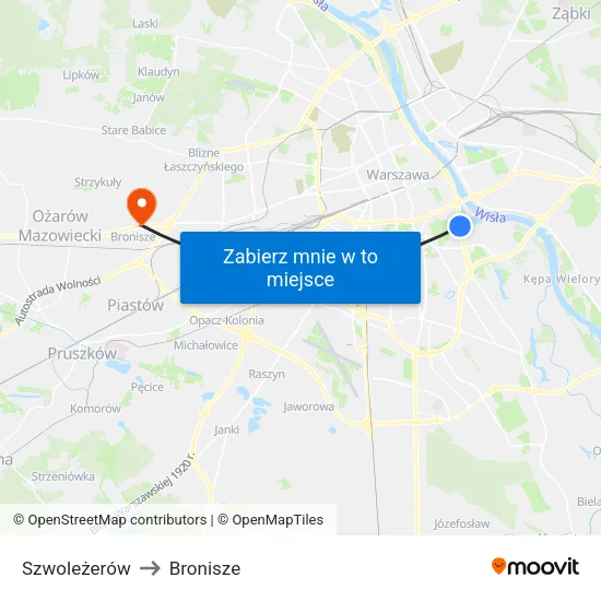 Szwoleżerów to Bronisze map