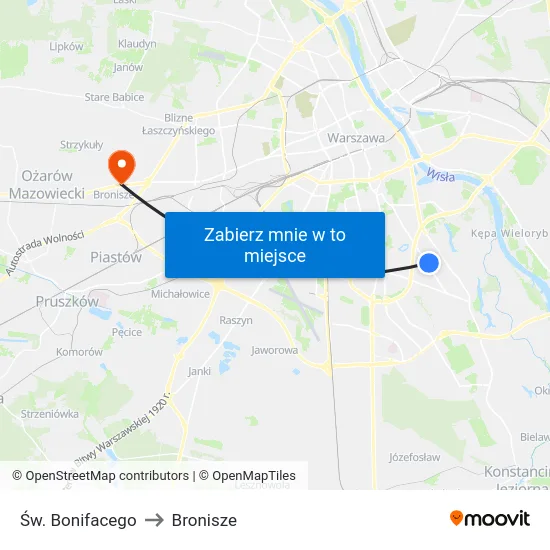 Św. Bonifacego to Bronisze map